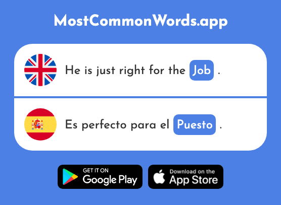 Job, place, position - Puesto (The 1006th Most Common Spanish Word)