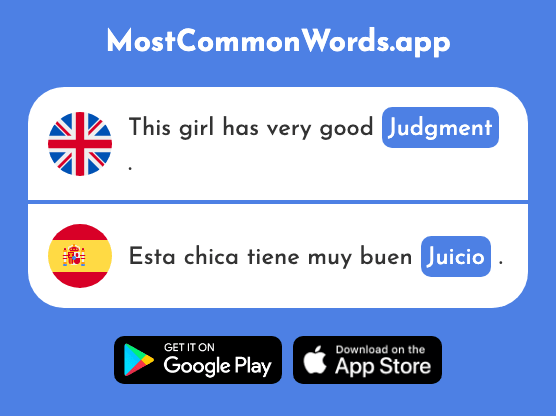 Judgment - Juicio (The 1081st Most Common Spanish Word)