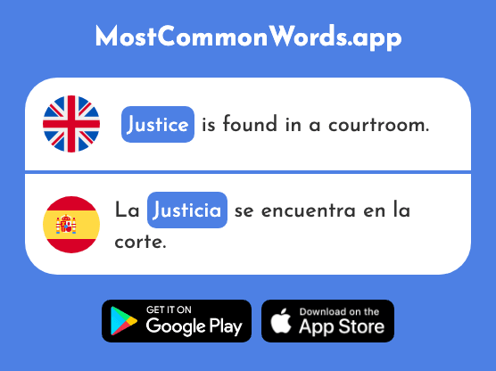 Justice, fairness - Justicia (The 951st Most Common Spanish Word)