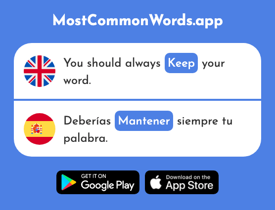 Keep, maintain - Mantener (The 267th Most Common Spanish Word)