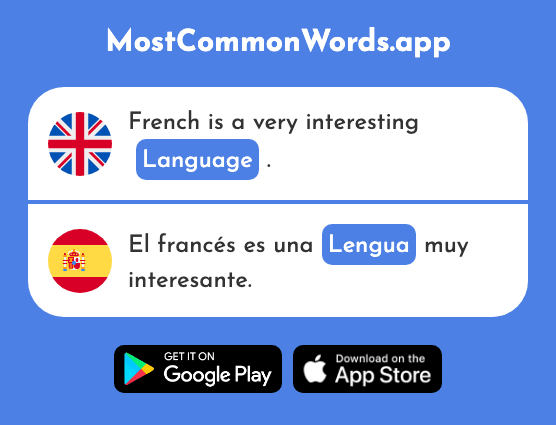 Language, tongue, strip - Lengua (The 586th Most Common Spanish Word)