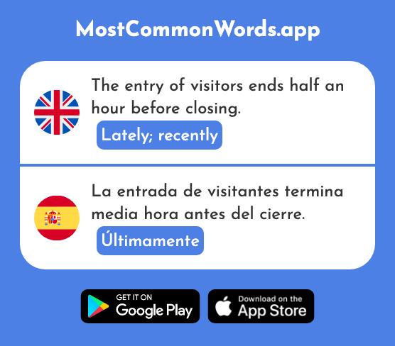 Lately, recently - Últimamente (The 2852nd Most Common Spanish Word)