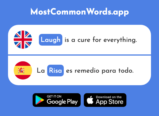 Laugh, chuckle - Risa (The 1101st Most Common Spanish Word)