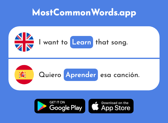 Learn - Aprender (The 428th Most Common Spanish Word)