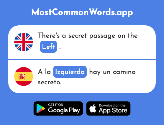 Left - Izquierda (The 1352nd Most Common Spanish Word)