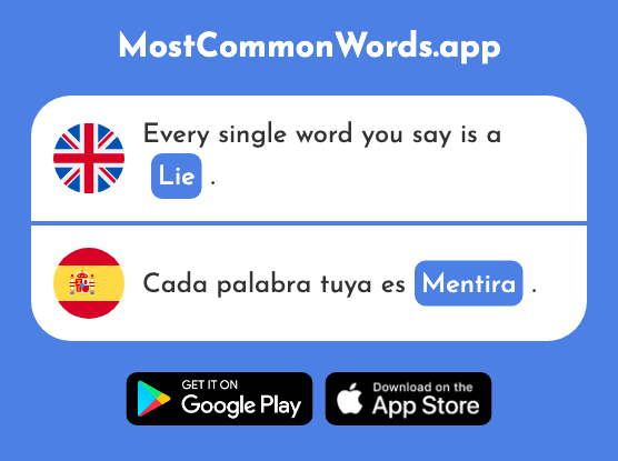 Lie - Mentira (The 1673rd Most Common Spanish Word)