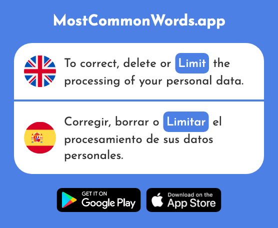 Limit - Limitar (The 1376th Most Common Spanish Word)