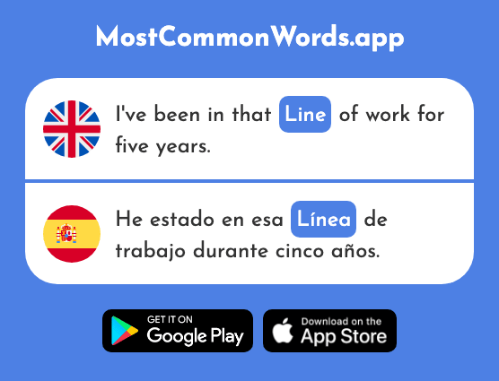 Line, course - Línea (The 476th Most Common Spanish Word)