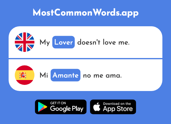 Lover - Amante (The 2210th Most Common Spanish Word)