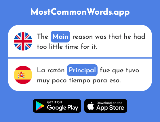 Main, principal - Principal (The 378th Most Common Spanish Word)