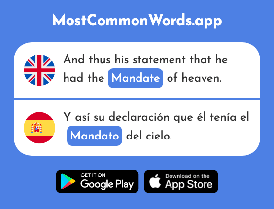 Mandate, order, command - Mandato (The 2642nd Most Common Spanish Word)