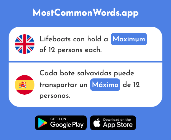 Maximum - Máximo (The 935th Most Common Spanish Word)