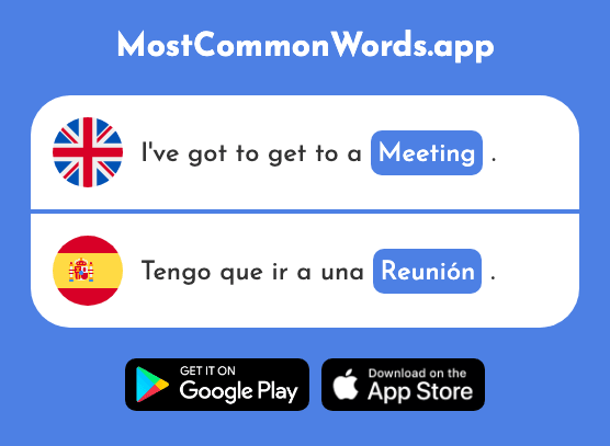 Meeting, reunion - Reunión (The 947th Most Common Spanish Word)