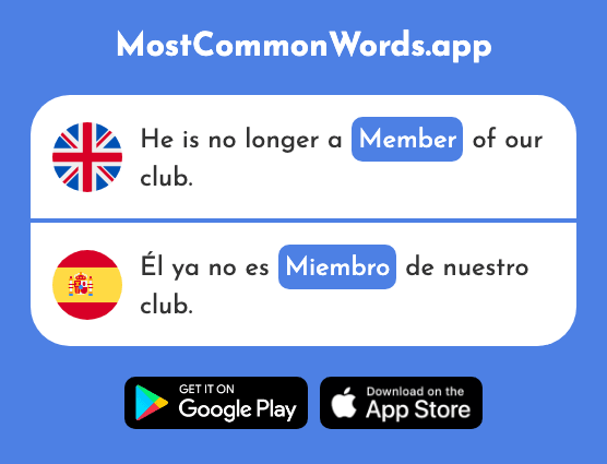 Member, limb - Miembro (The 540th Most Common Spanish Word)