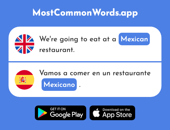 Mexican - Mexicano (The 849th Most Common Spanish Word)