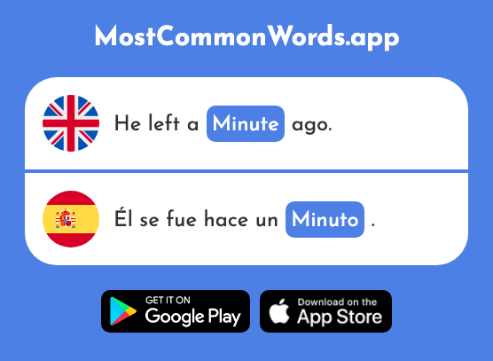 Minute - Minuto (The 478th Most Common Spanish Word)