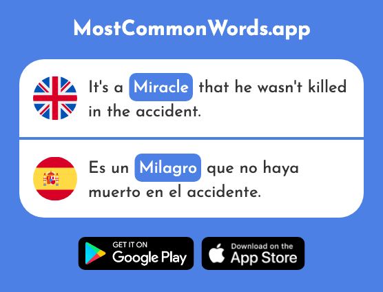 Miracle - Milagro (The 2123rd Most Common Spanish Word)