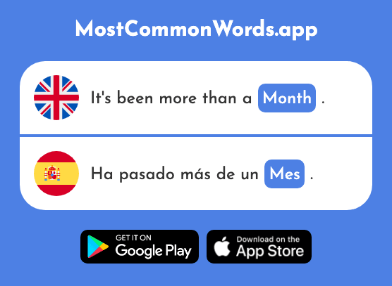 Month - Mes (The 288th Most Common Spanish Word)
