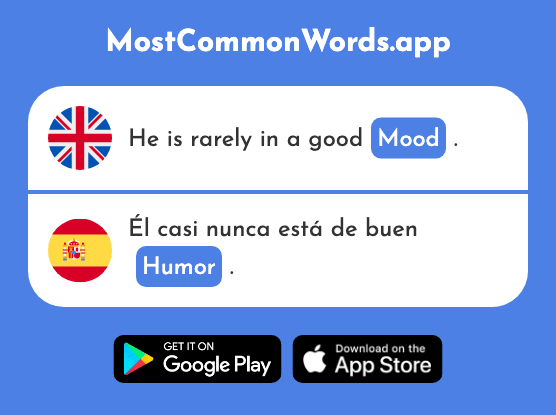 Mood, humor - Humor (The 1871st Most Common Spanish Word)