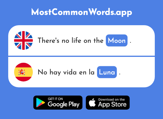 Moon - Luna (The 1240th Most Common Spanish Word)