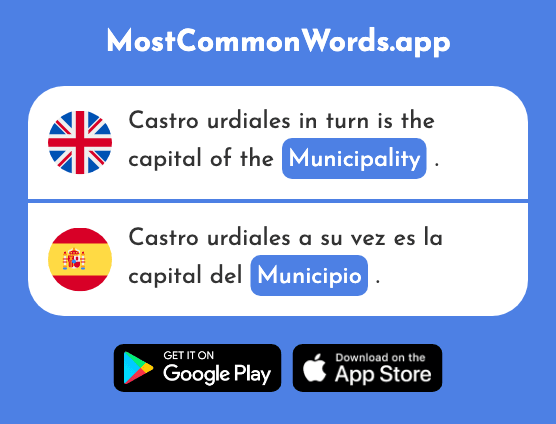 Municipality, town - Municipio (The 1537th Most Common Spanish Word)
