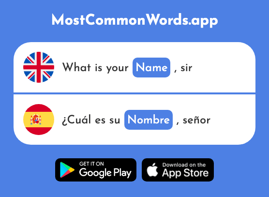 Name, noun - Nombre (The 215th Most Common Spanish Word)