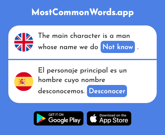 Not know, not recognize - Desconocer (The 2162nd Most Common Spanish Word)