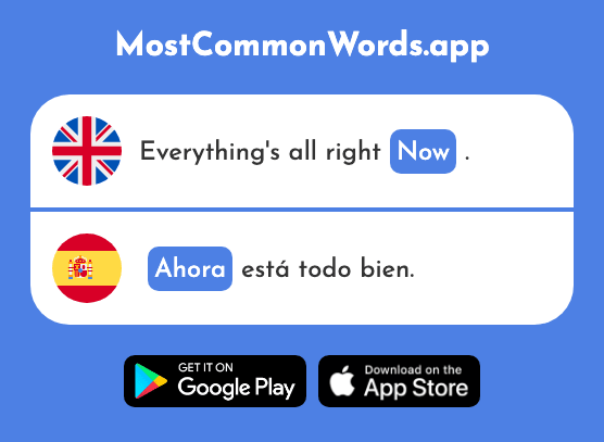 Now - Ahora (The 81st Most Common Spanish Word)