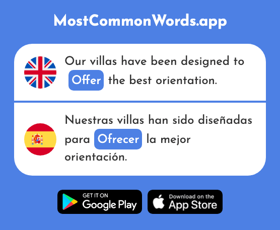 Offer, present - Ofrecer (The 351st Most Common Spanish Word)