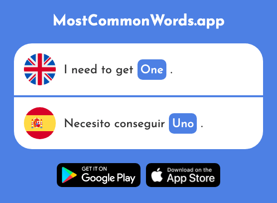One - Uno (The 425th Most Common Spanish Word)
