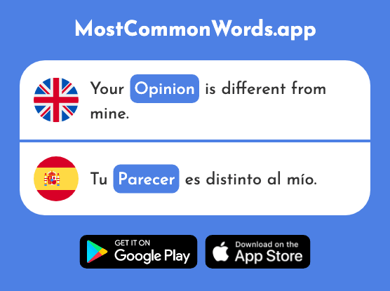 Opinion, looks - Parecer (The 2528th Most Common Spanish Word)