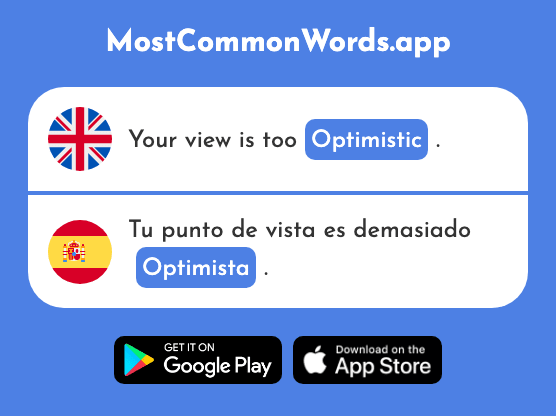 Optimistic - Optimista (The 1025th Most Common Spanish Word)