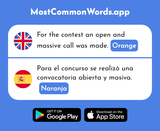 Orange - Naranja (The 2924th Most Common Spanish Word)