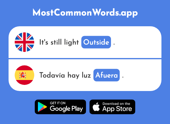 Outside - Afuera (The 1413th Most Common Spanish Word)