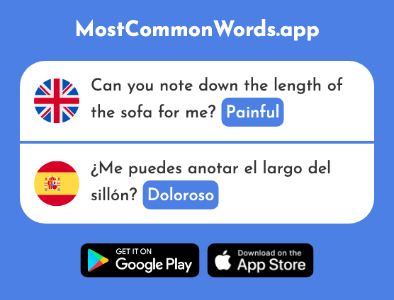 Painful - Doloroso (The 2695th Most Common Spanish Word)