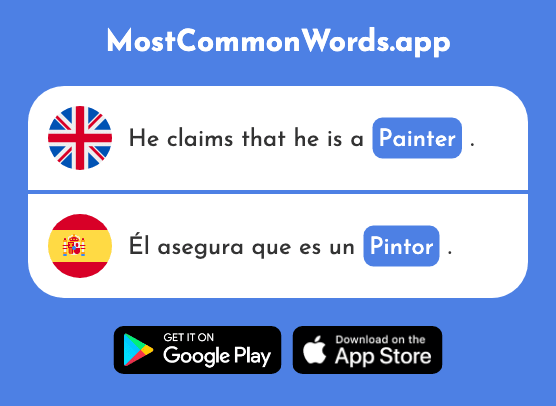 Painter - Pintor (The 1848th Most Common Spanish Word)