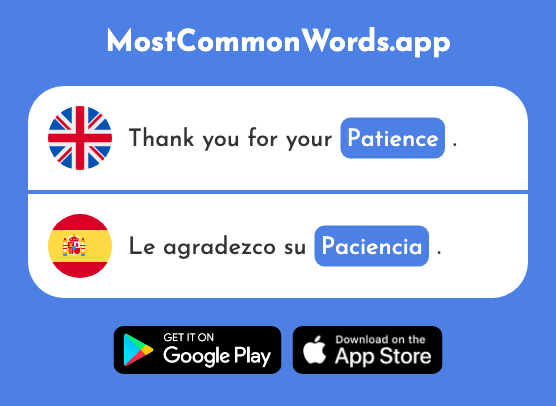 Patience - Paciencia (The 2357th Most Common Spanish Word)