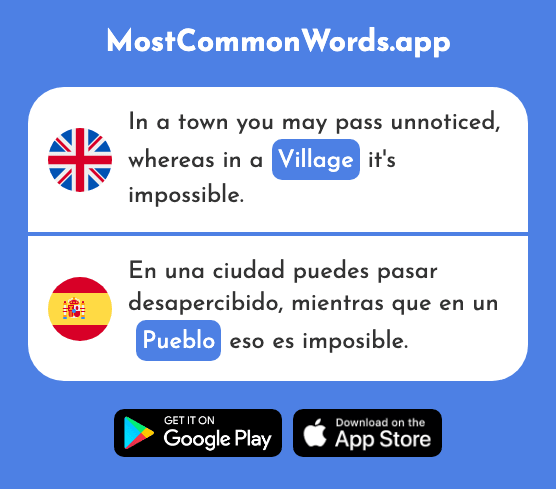 People, village - Pueblo (The 244th Most Common Spanish Word)