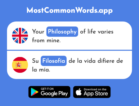 Philosophy - Filosofía (The 1374th Most Common Spanish Word)