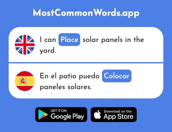 Place, position - Colocar (The 801st Most Common Spanish Word)