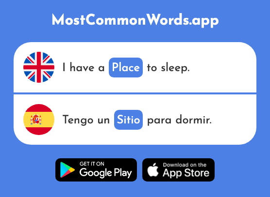 Place, space - Sitio (The 477th Most Common Spanish Word)