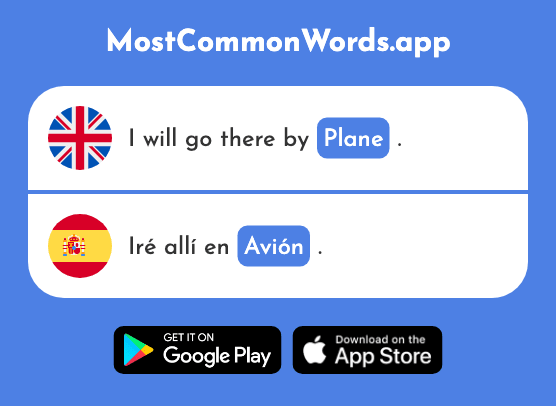 Plane, airplane, aircraft - Avión (The 1399th Most Common Spanish Word)