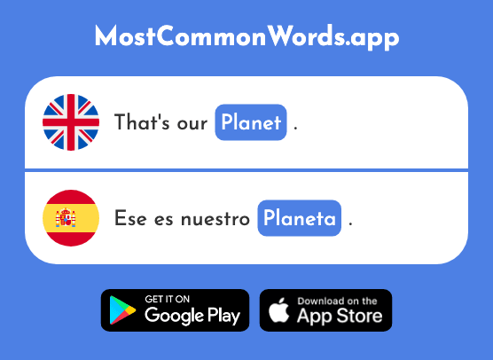 Planet - Planeta (The 1496th Most Common Spanish Word)
