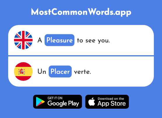 Pleasure - Placer (The 1196th Most Common Spanish Word)