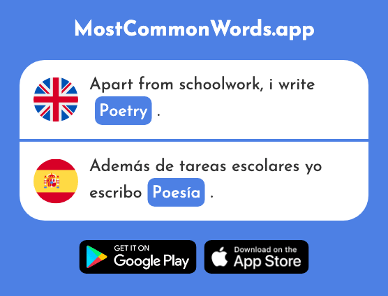 Poetry, poem - Poesía (The 1282nd Most Common Spanish Word)