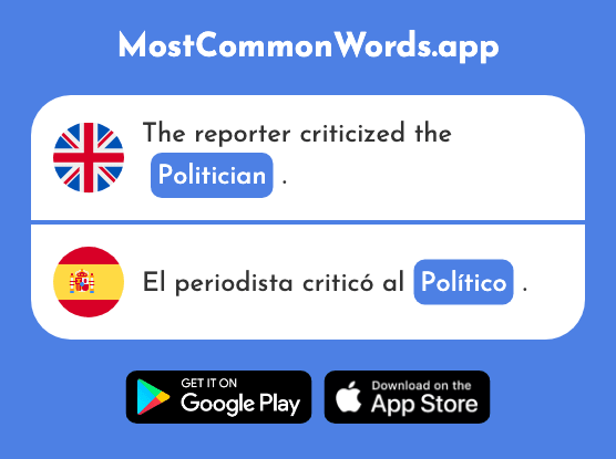 Politician - Político (The 1388th Most Common Spanish Word)