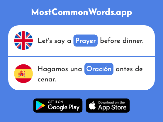 Prayer - Oración (The 1907th Most Common Spanish Word)