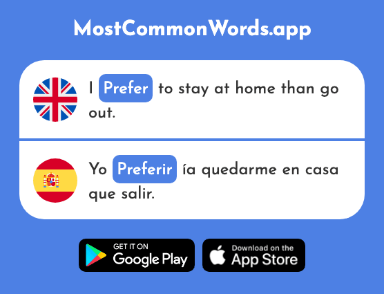 Prefer - Preferir (The 713th Most Common Spanish Word)