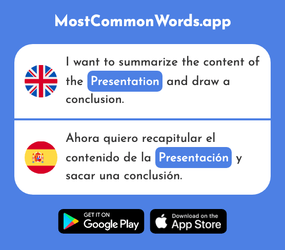 Presentation, introduction - Presentación (The 1747th Most Common Spanish Word)
