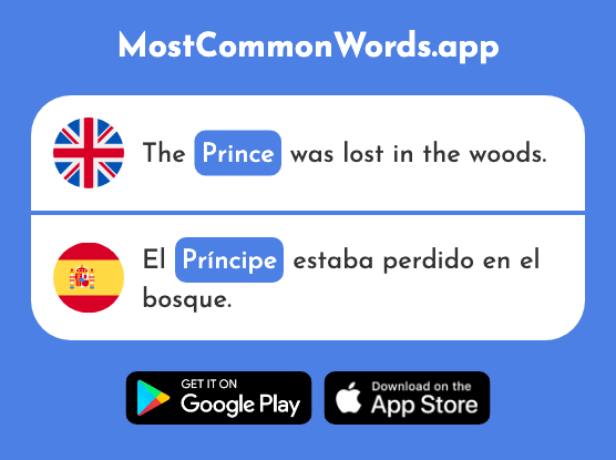 Prince - Príncipe (The 2681st Most Common Spanish Word)